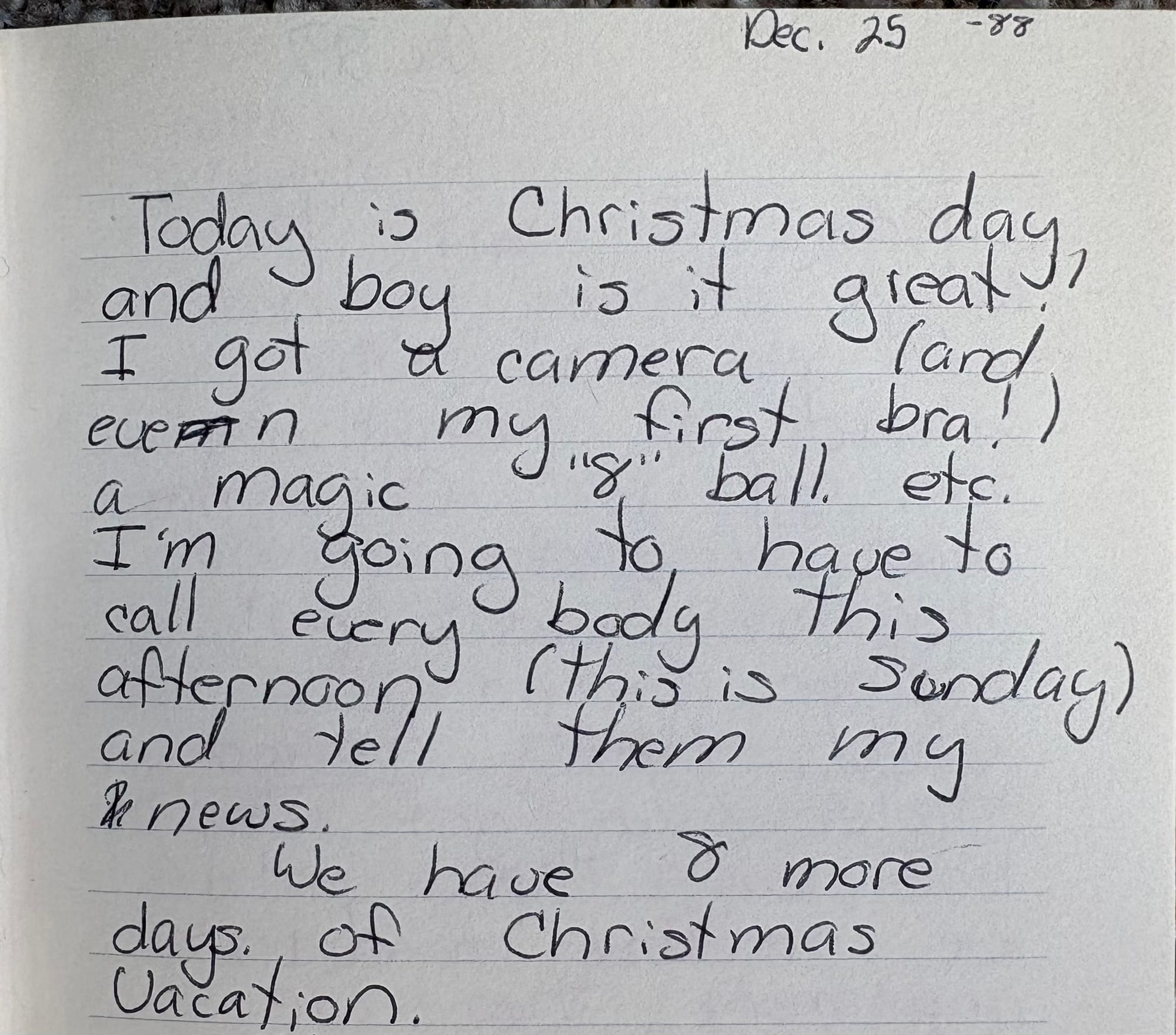 And Even My First Bra